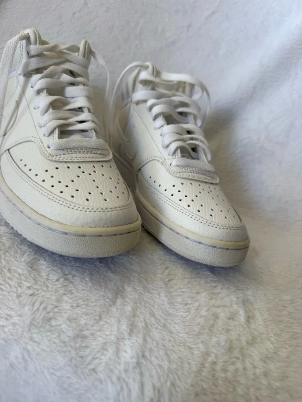 Nike Women’s Court Vision Mid All-White Sneaker